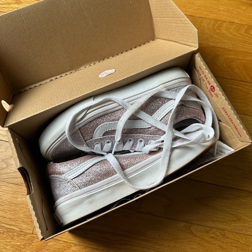 Vans Glitter Orchid and White Sneakers 13 girls
